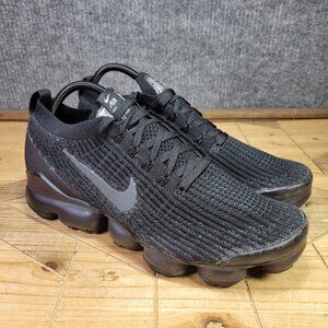 Nike Air Vapormax Flyknit 3 Mens 10.5 Black Gray Athletic Sneakers aj6900-004